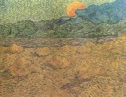 Vincent Van Gogh Evening Landscape with Rishing Moon (nn04) Spain oil painting reproduction